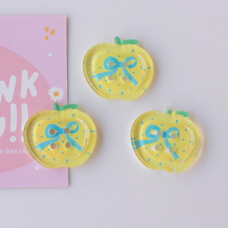 10Pcs 25mm Cute Fruit Shape Plastic Buttons for Clothing Coat Suit Jacket Scrapbooking DIY Crafts Handmade Decorations