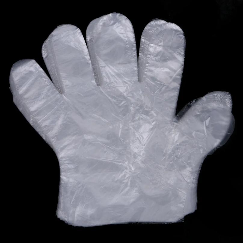 100-1000pcs Disposable Gloves Food Grade Plastic Transparent Gloves for Restaurant Fried Chicken Pizza Gloves Kitchen Tableware