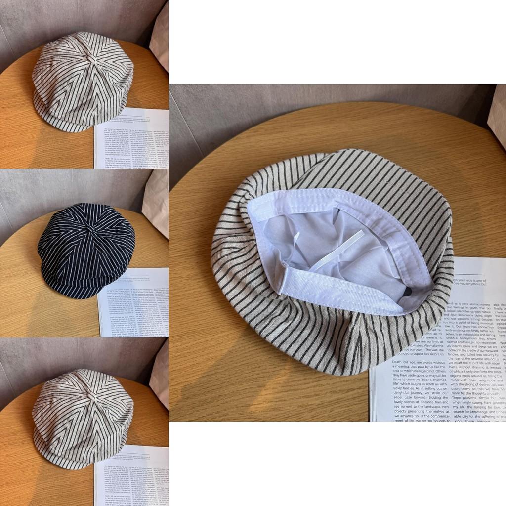 Artistic Retro Eight Sided Hat With Breathable Cotton Fabric For Ladies Sunshade And Style