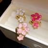 Metal Women Peach Blossom Ring Adjustable Open Jewelry Ring Flower-shaped Ring  Birthday Gift