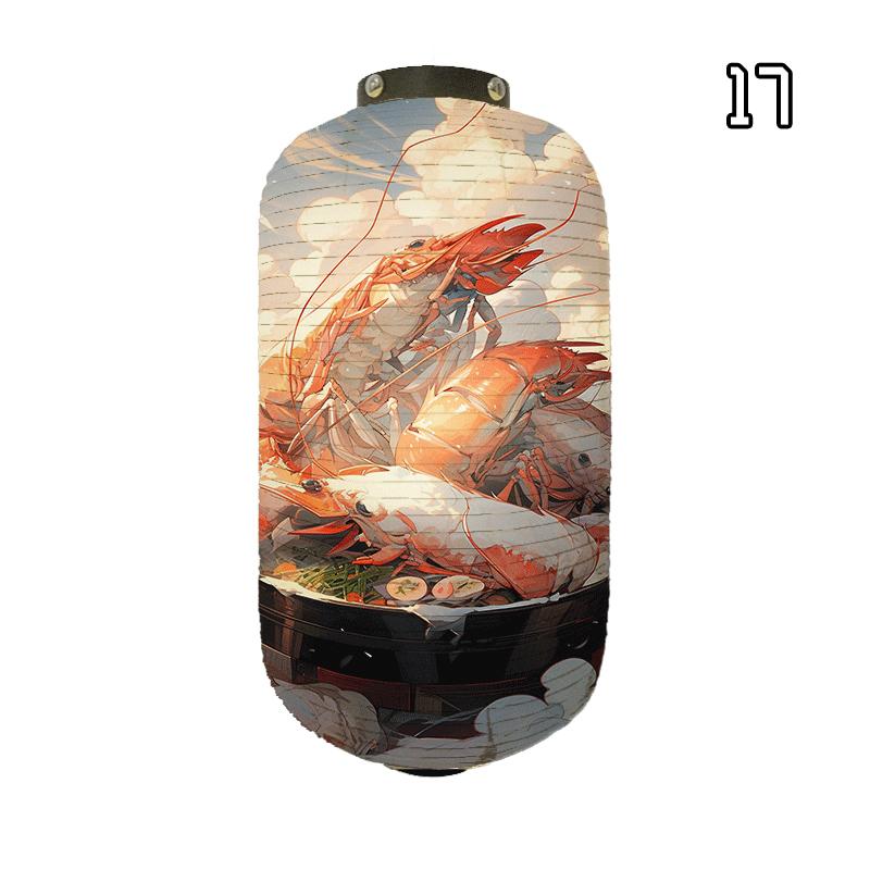 Japanese Style Paper Lantern Beautiful Crab Shrimp Printed Lanterns Sushi Hotpot Izakaya Restaurant Bar Advertising Lantern