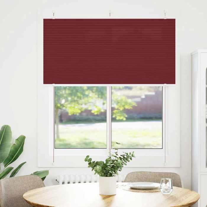 VidaXL Store plissé rouge bordeaux 120x150 cm largeur du tissu 119,4cm, store plissé de fenêtre, store accordéon, store 4015249