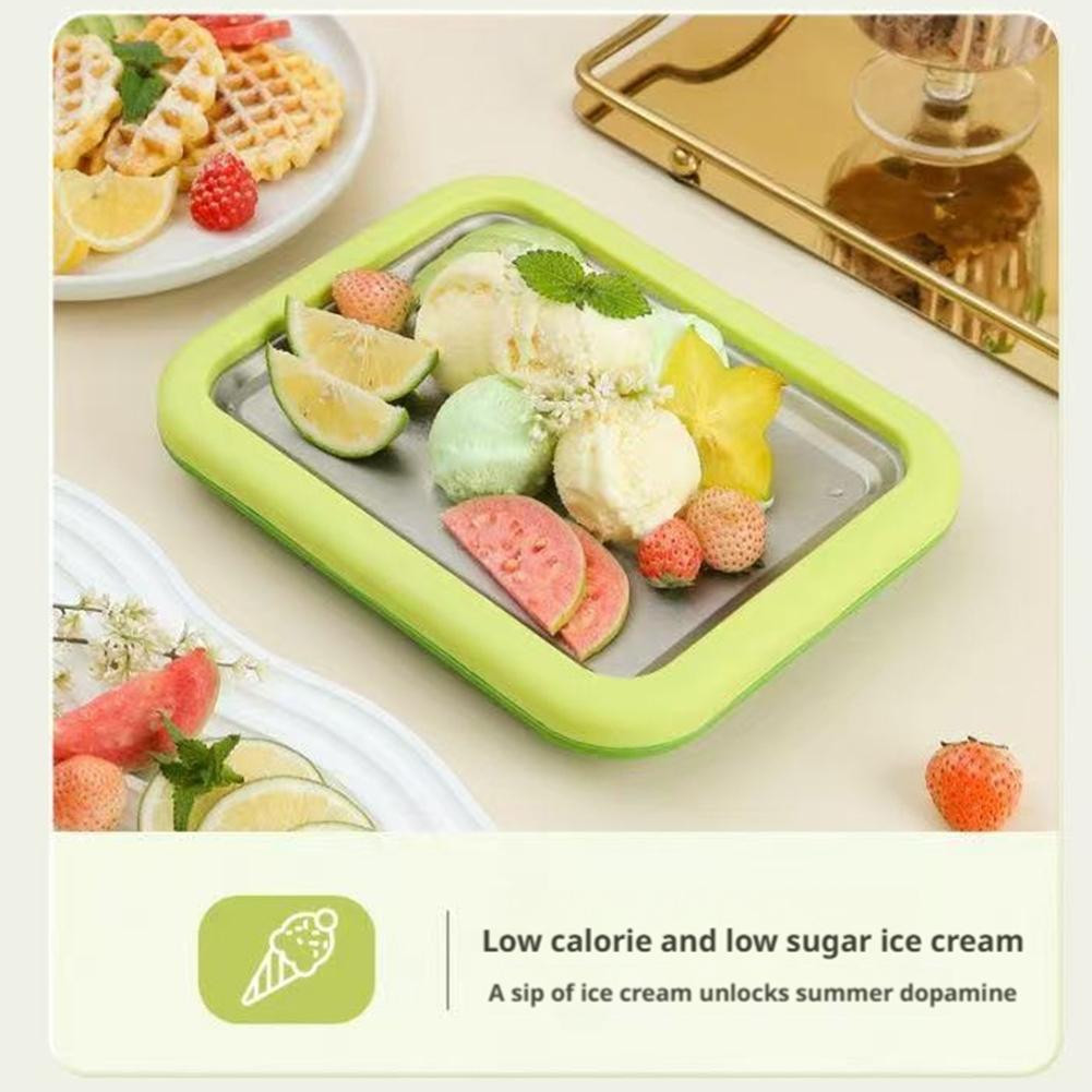 Multifunctional Household Frozen Yogurt Maker With 2 Scrapers Tools DIY Rolled Ice Cream Maker DIY Cold Sweet Fried Ice Pan