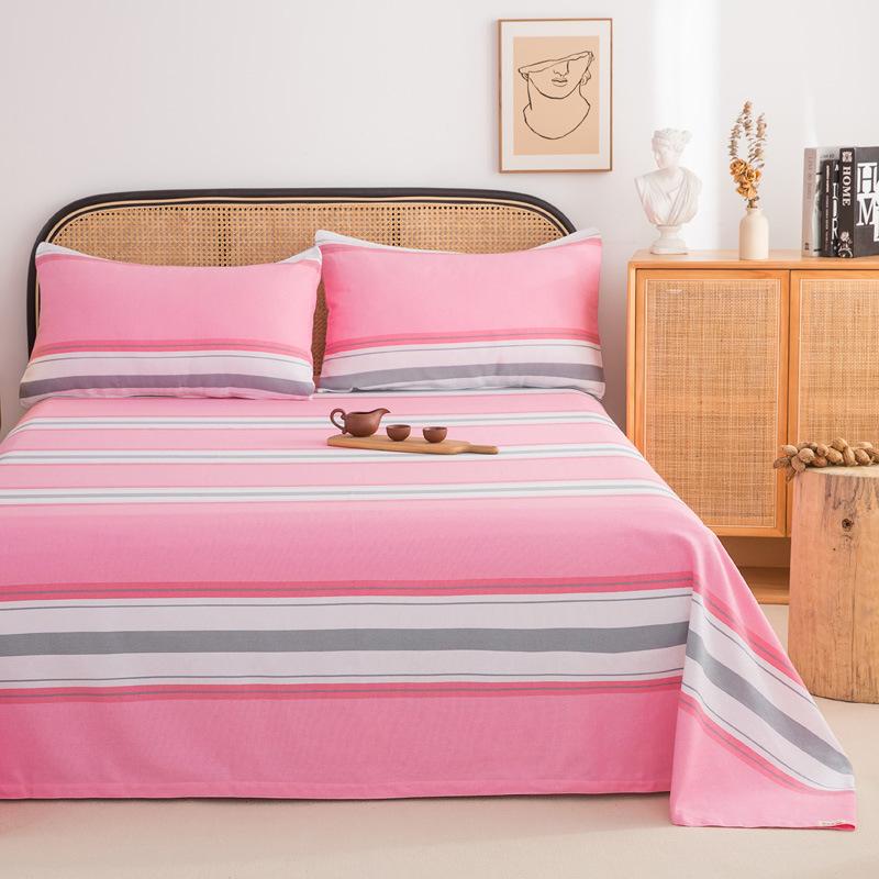 Wholesale 100% cotton old coarse cloth sheets pure cotton kang single three-piece set single piece soft mat student dormitory mat