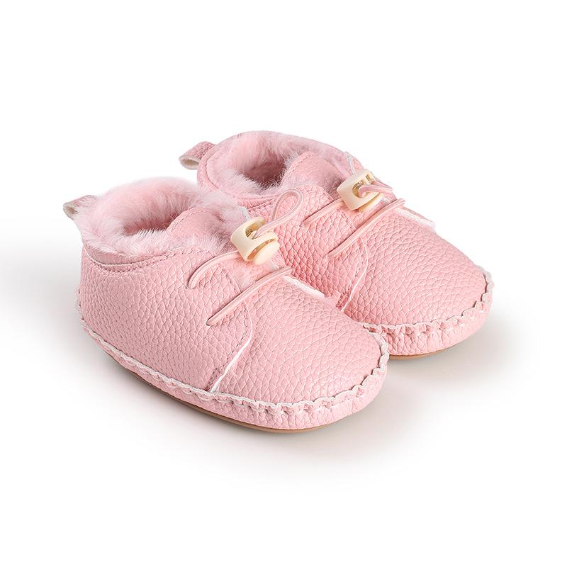 Winter Baby Boy Soft Sole Shoes: Thick Velvet, Warm, Anti-slip, Anti-fall Walking Sneakers (0-1 Year)