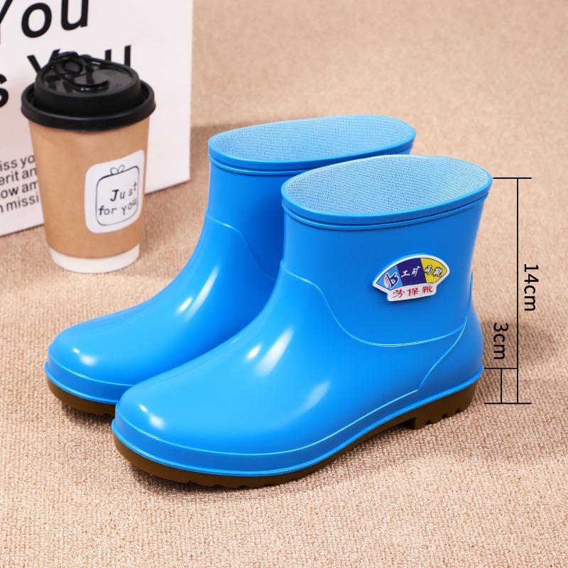 

Rain shoes women s water shoes fleece thickened waterproof non-slip rain boots women s short tube waterproof fashion trend work 41
