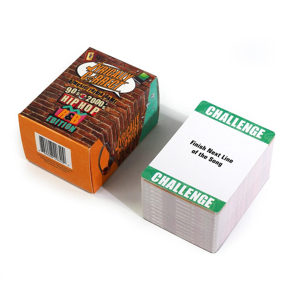 Lyrically Correct Card Hip Hop Musics Fun for Adults Party Family Night Games