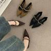 High Heel Shoes For Women Elegant Suede Pointed Toe Slipon Formal Office Wear