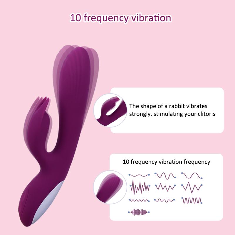 Rabbit Vibrator For Women Dual Stimulator G Spot Clitoris Nipple Massager 2 in 1 Adult Sexy Toys