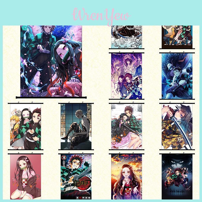 Póster de Pared de Alta Calidad de Kimetsu No Yaiba Anime con Personajes Dinámicos de Cazadores de Demonios