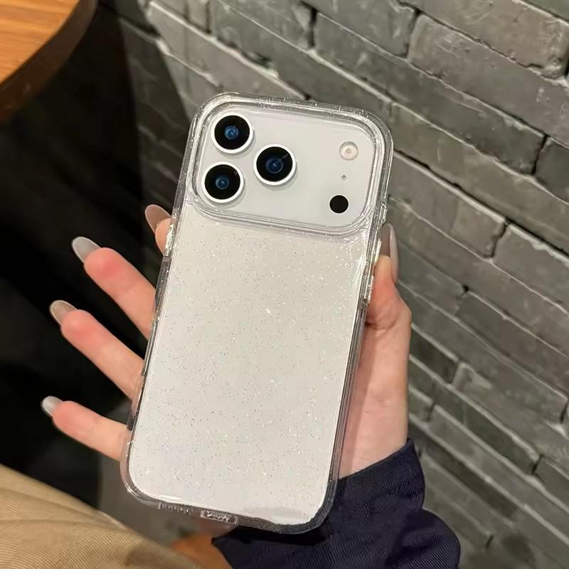 Luxury Fashion Bling Glitter Transparent Phone Case For iPhone 17 Pro Max 16 15 14 13 12 11 XS X XR 7 8 16 Plus 16E 17 Air Cover