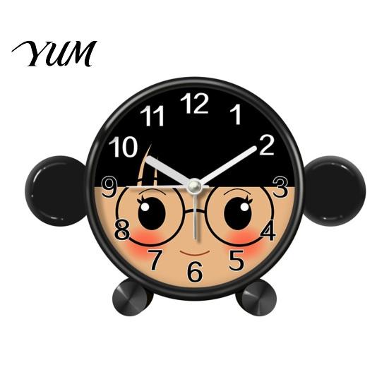 Kids Room Clock Cartoon Animal Alarm for Students, Non-Ticking Quiet Movement Clock, Battery Operated Desk Home Bedroom Electronic