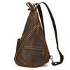 Single Shoulder Bagpack Genuine Leather Chest Bag Outdoor Riding Bag Chest Packs For Biker Men Male Sling Bags Cow Leather