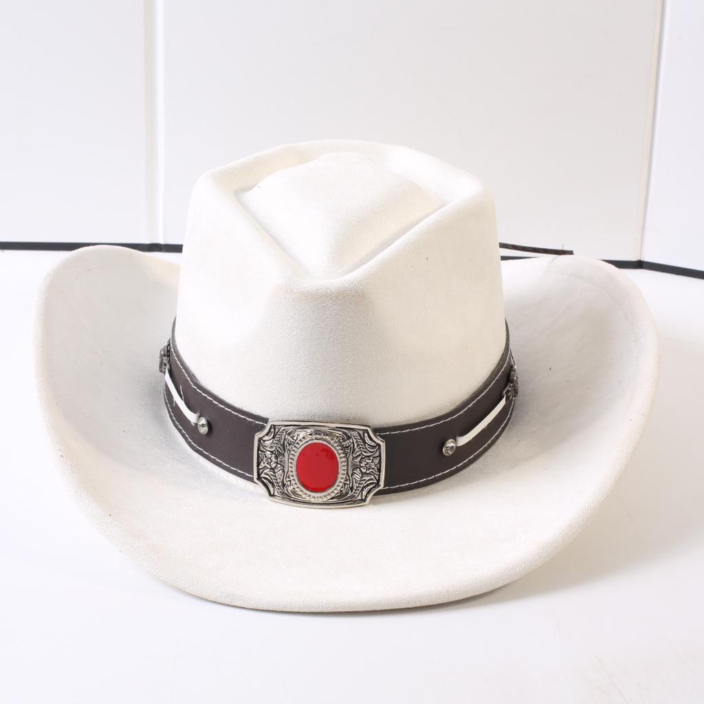Popolari cappelli western da cowboy classici in camoscio europei e americani, cappelli da cowboy alla moda retrò da uomo e da donna