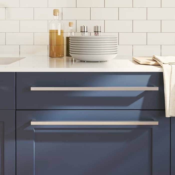 VidaXL Cabinet Handles 5 Pcs, Cupboard Handles, T-Shaped Handles Kitchen Home Interior, Silver 480 Mm Steel 155387