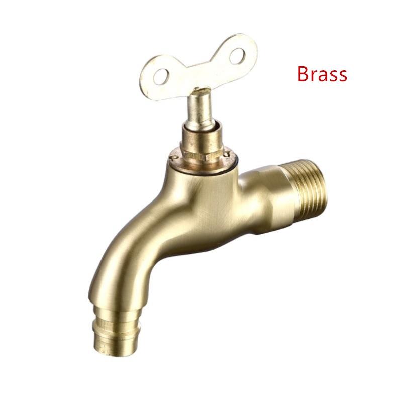 1pc Faucet Quick Open Single Cold Porcelain Core Washing Machine 1/2' Outdoor Anti-theft With Key Mop Pool Tap