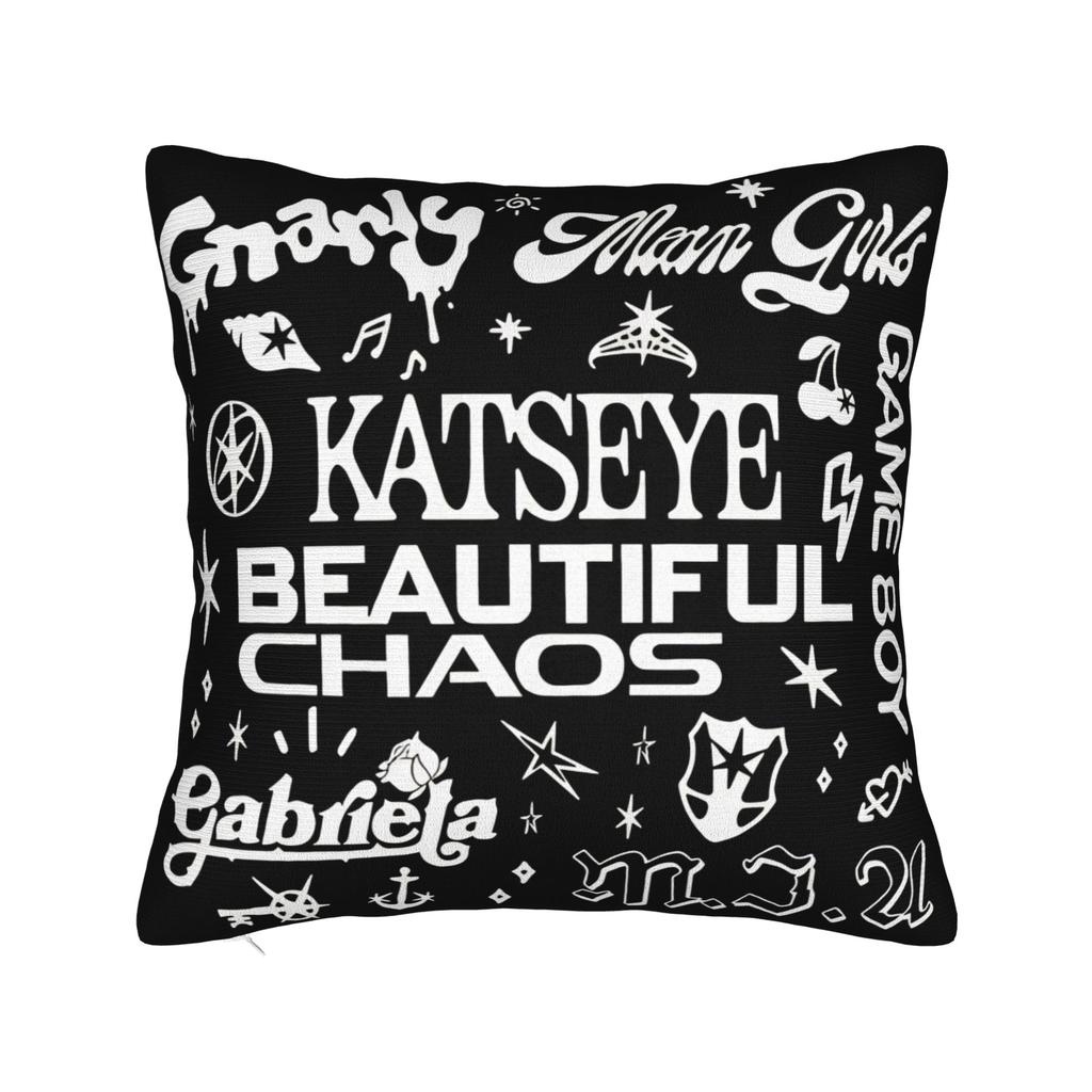Katseye Merch Sad Square Pillow Case Polyester Cushions For Sofa Pop Music 45*45Cm Cushion Covers