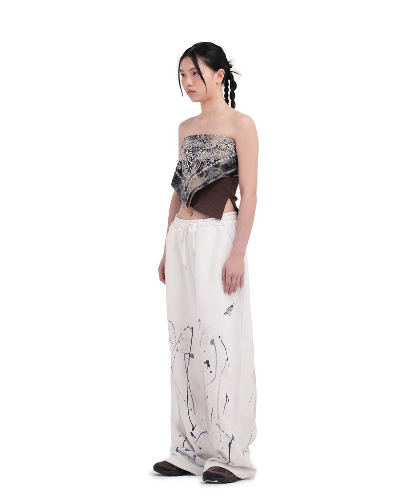 Depeugameoncheu Feather Painting Pants [White]