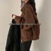 Women's Retro Faux Suede Jacket - Slim Fit, Loose, Short Top for Spring & Autumn