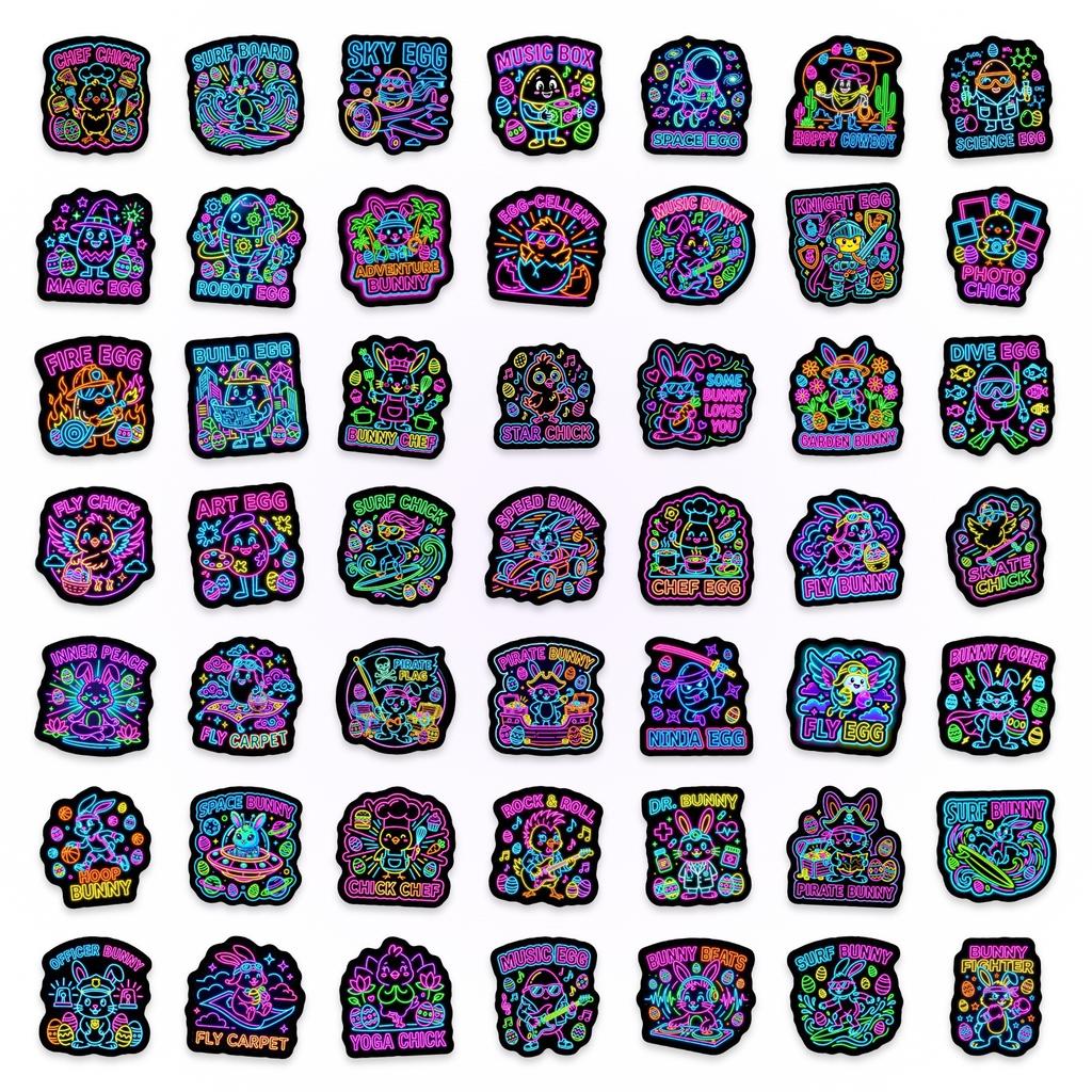 50/100 Pezzi Adesivi Animali Cartoon Neon Fai da te per Scrapbook Valigia Quaderno Ricompensa Giochi Decalcomanie Spesse Impermeabili Rimovibili