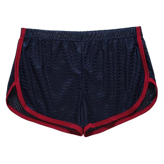 Men Underwear Solid Color U Convex Low Waist Elastic Breathable Underpants Loose Mesh Boxers Panties Casual Sport Shorts for Indoor