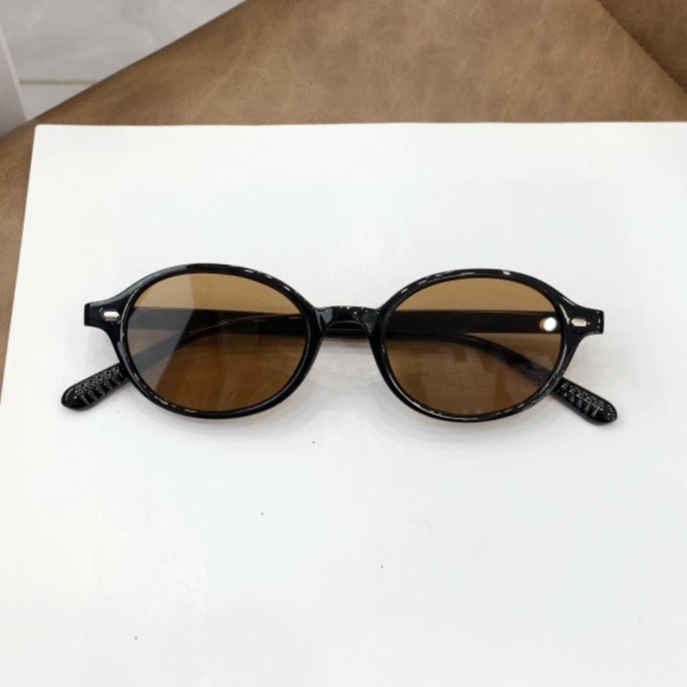 Y2K Retro Oval Frame Sunglasses Sweet Cool Girls Black White Eye Glasses Vintage Simple Women Plain Glasses Eyewear