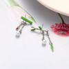 Cute Geometric Women Bamboo Sweet Asymmetric Earrings Dangle Drop Earrings Fashion Jewelry Pearl
