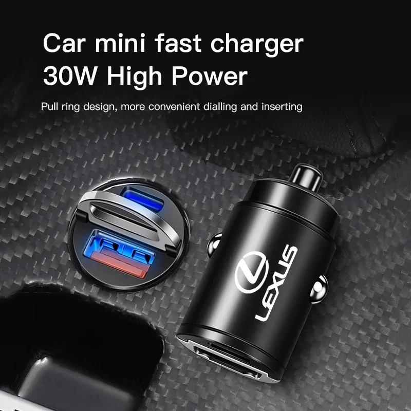Car Charger USB Type-C Fast Charging Adapter Car Accessories For Lexus ES RX NX LS UX LM LX GX LC RZ IS CT GS RC HS SC TX LBX IS