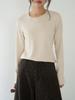 Solid Color Round Neck Long Sleeve Slim Fit Base Shirt for Women - Autumn/Winter 11096
