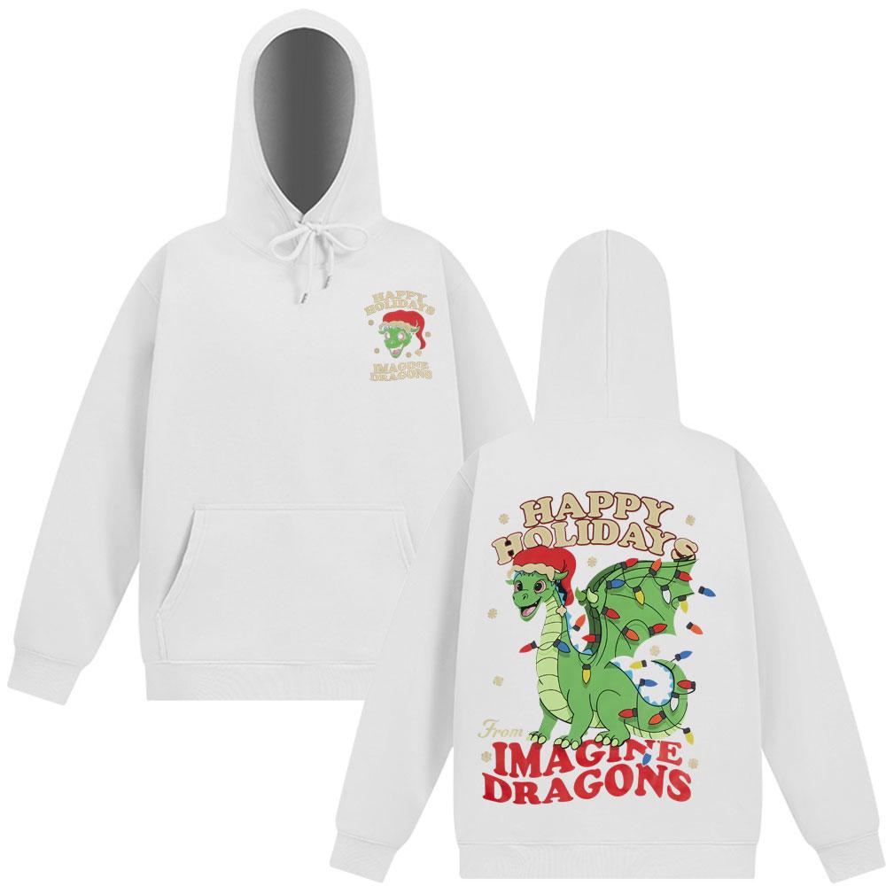 Imagine Dragons Loom World Tour 2025 Pullover Rockband Cartoon Drache Unisex Hip-Hop Loose Fleece Kapuzenpullover Streetwear
