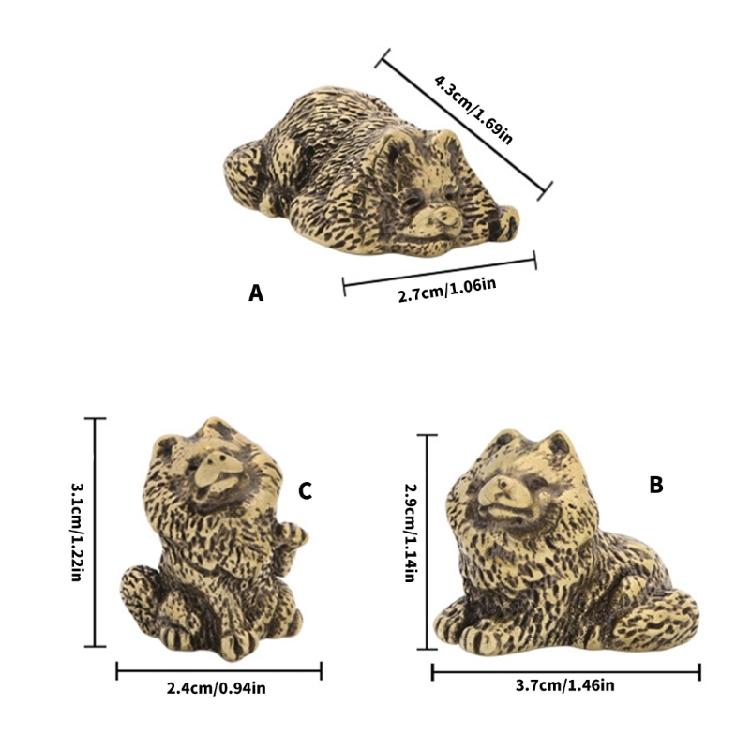 Metal Animal Statues Dog Figurines Sculptures Collectible Table Ornament Centerpieces for Living Room Bedroom Decors