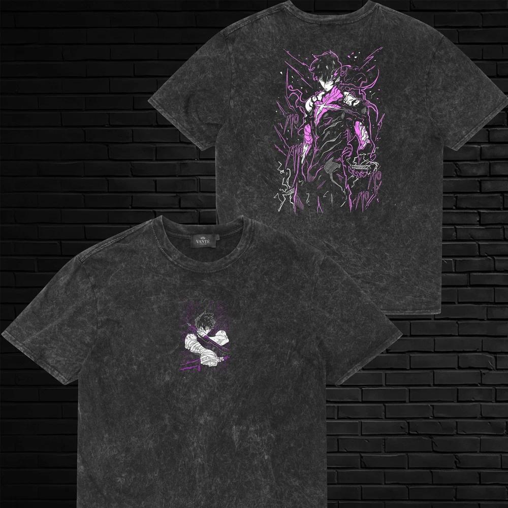 Sung Jinwoo Shadow Monarch TShirt Double Sided Graphic Tee Mens Unisex L