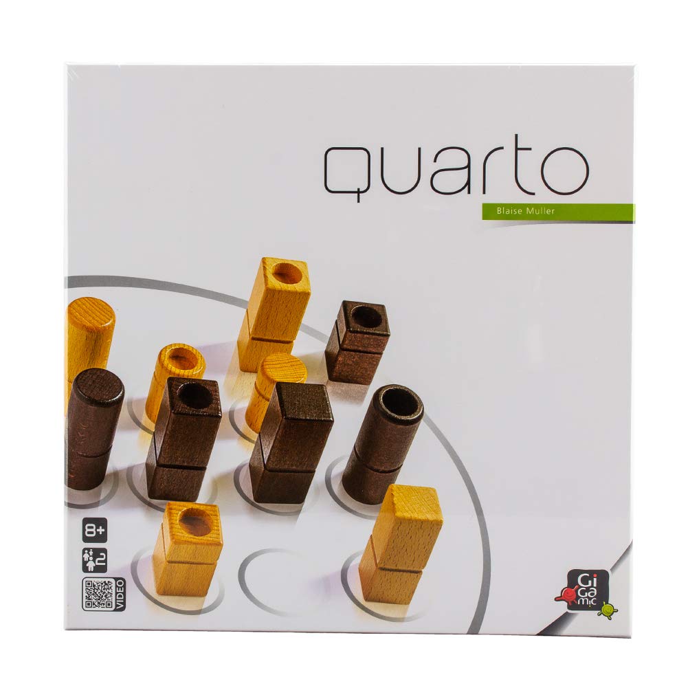 Gigamic Quarto Board Game, GCQA 3.421271.300410, Wooden Tabletop Game, Educational Toy for Kids, Brain Training Game, France [Parallel Import]
