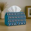 1pc Contemporary Fun Tissue Box Cover, Puffin Bird Ocean Theme In Blue And White, Premium Quality, Sturdy, Lightweight, Collapsible Storage, Perfect F