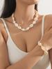 Set Collana, Bracciale, Cavigliera, Conchiglia d'Acqua Dolce & Choker Fatti a Mano Europei e Americani