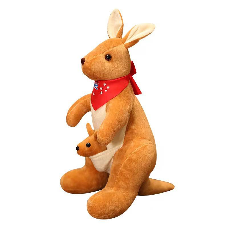 Mother and Baby Kangaroo Plush Toy - Cute Children's Pillow, Comfort Doll, Birthday Gift for Girls