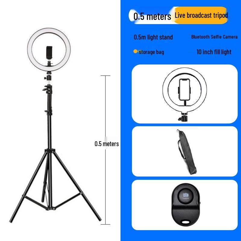 Photography Light Stand & Mobile Phone Tripod – 2.1m Adjustable Floor & Desktop Bracket for Live Streaming