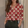 Women's Shirt Blouse Print Button Long Sleeve Casual Basic Shirt Collar Regular Top