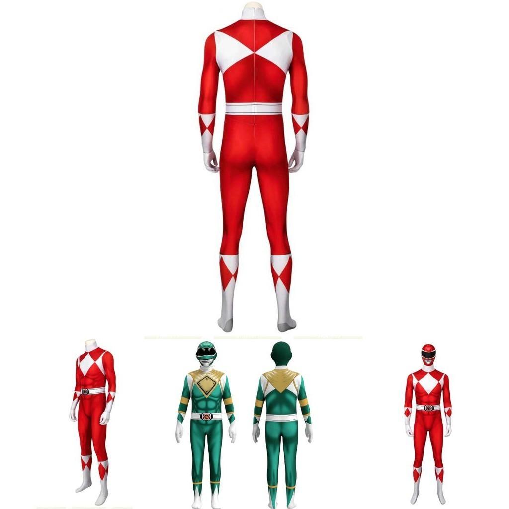 Rangers Costume Power Kids Adult Cosplay Fancy Dress Party Superhero Jumpsuit