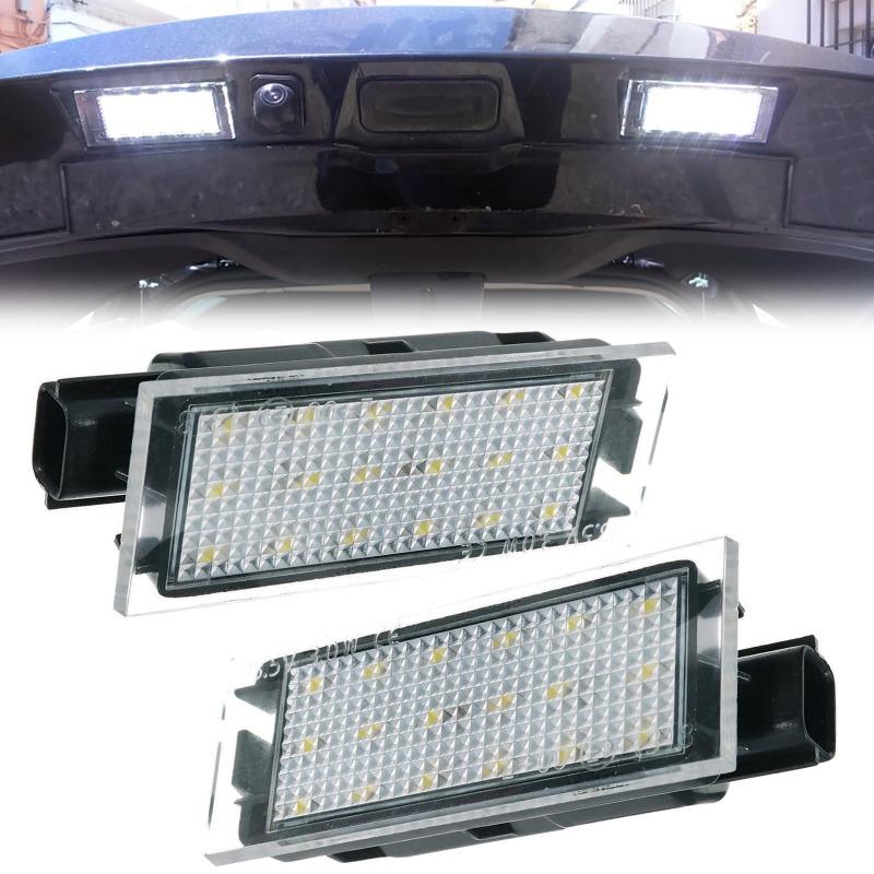 2Pcs Car LED Number Plate Light - Compatible With Clio Megane Master Laguna II Auto License Plate Lamp