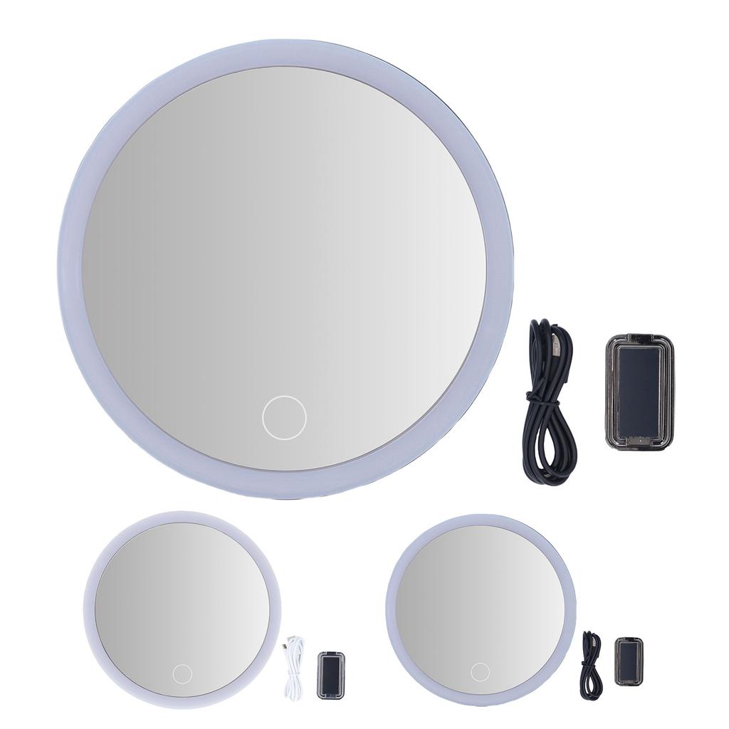 20X Beleuchteter Vergrößerungs-Make-up-Spiegel 3 Farben LED Kosmetikspiegel mit Licht Stufenloses Dimmen mit Saugfuß