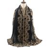 Black Embroidered Headscarf Wrap Shawl Women Indonesian Malay Style Modest Fashion Accessory