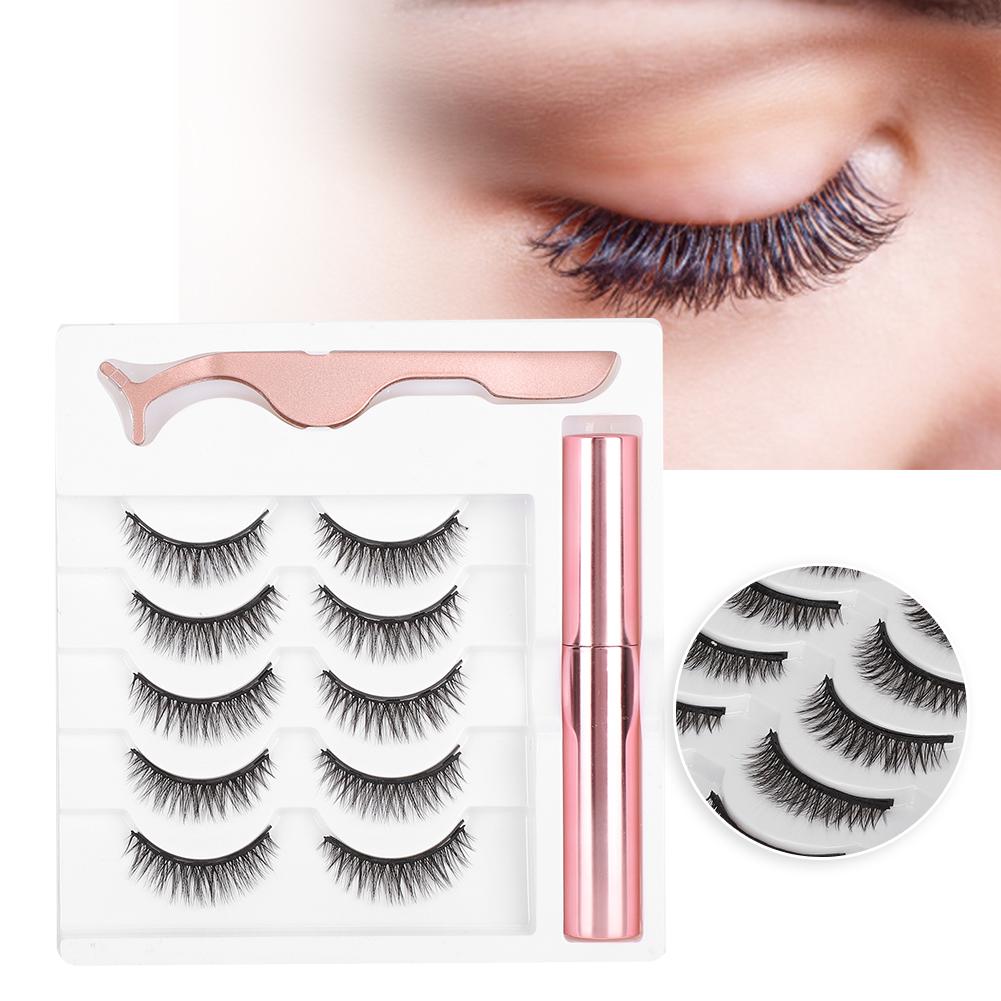 Magnet False Eyelashes Magnetic Liquid Eyeliner Tweezers Eyelash Makeup Tool Set (#023)