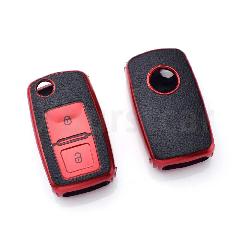 For Vw Volkswagen Skoda Octavia Kodiaq Seat Leon Altea Beetle Tiguan Polo Golf Passat Auto Shell Fob Tpu Car Flip Key Case Cover