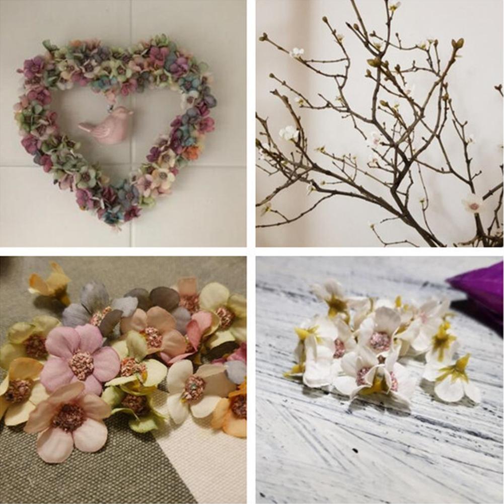 100 Pcs Multi-color Daisy Flower-head Colorful Mini Artificial Silk Flowers Wreath Parts For Diy Crafts Scrapbooking Home Wedding Decor