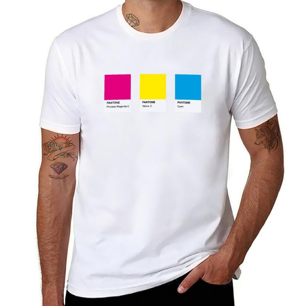 T-Shirt Colore LGBT Palette Pantone Comunità Pansexuale Design Casual Urbano Vestibilità Larga