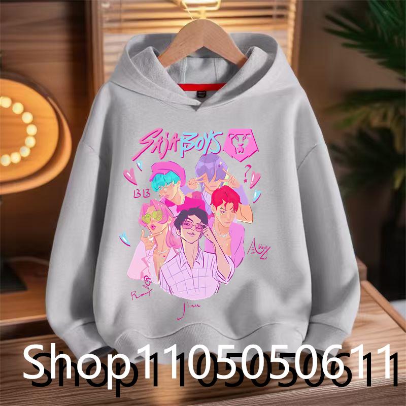 KPop Lovec démonů Huntrix Krátká mikina Dětské ležérní módní oblečení Pánská dětská bunda Dívčí mikina Sportovní oblečení Dětské