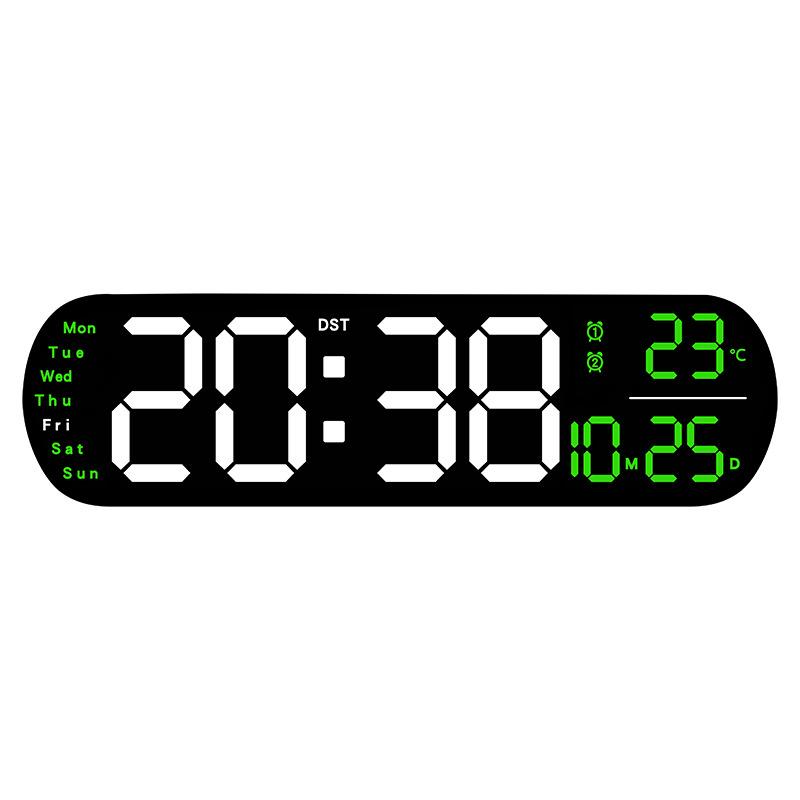 Creative New Product Wall Clock Multi-function Clock Living Room Watch Large Screen LED Digital Alarm Clock 6651