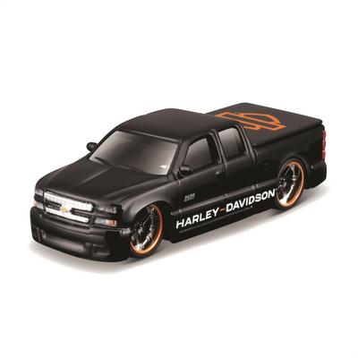 Maisto Custom Vehicles Series 11380 Diecast Model Car Chevrolet Silverado SS Black 1/64 Harley-Davidson / (2004 04006)