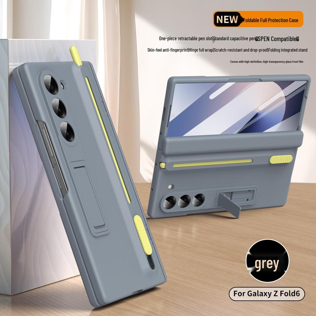 Samsung Z Fold 7/6/5/4 Full Coverage Case with Bracket & Retractable S Pen Slot